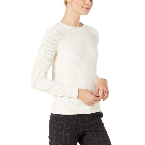 [Ralph Lauren] Winter Cream Lace Up Sweater - Picture 1 of 9